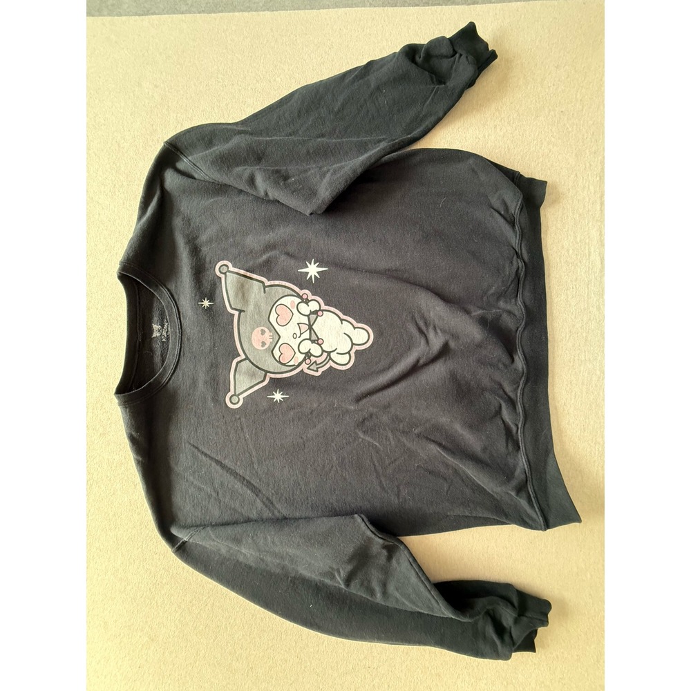 Sanrio Kuromi Graphic Sweatshirt Black Crewneck Heart Skull 2X Pullover
